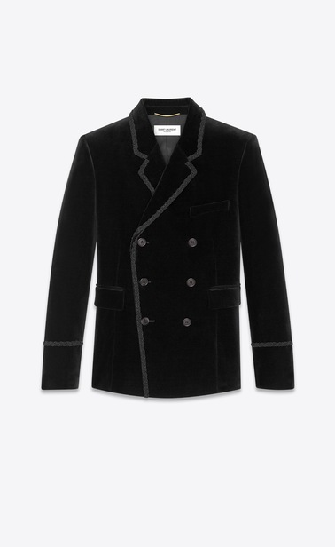 Velvet blazer with passementerie braiding
